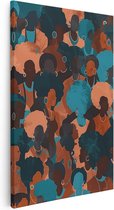 Artaza Peinture sur toile Groupe de femmes noires avec afros – 20 x 30 – Klein – Photo sur toile – Impression sur toile