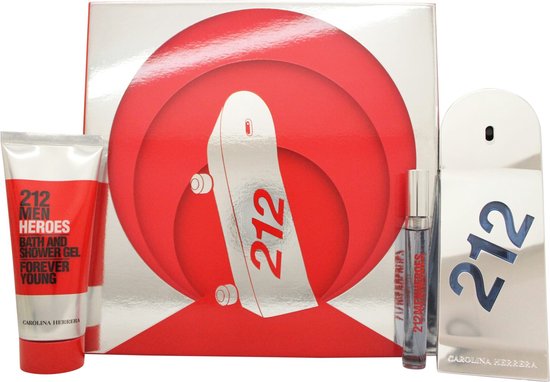 Carolina Herrera - 212 Heroes Geschenkset Eau de Toilette 90 ml + 10 ml + Douchegel 100 ml