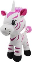 Zebra Eenhoorn Unicorn Roze Dierentuin Pluche Knuffel 24 cm {Dierentuin/Boerderij | Speelgoed Dieren Knuffeldier Knuffelbeest voor kinderen jongens meisjes | Animal Plush Toy}
