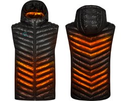 Gløde Verwarmde Bodywarmer Heren XL – 10.000 mAh Powerbank – 5 Verwarmingszones – Water- & Winddicht – 8 Uur Warmte – Wasbaar