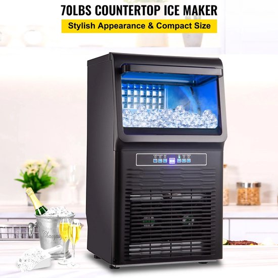 IJsblokjesmachine - IJsblokjes machine - Ijsklontjes machine - Horeca - 31 kg ijs per 24 uur - 35 cm breed 67 cm hoog - Wateraansluiting - Met ijsschep - Ijsblokjes — afbeelding 5