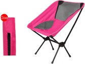KBK® Campingstoel - Opvouwbare Stoel - Visstoel - Inklapbare stoel - Strand stoel - Roze