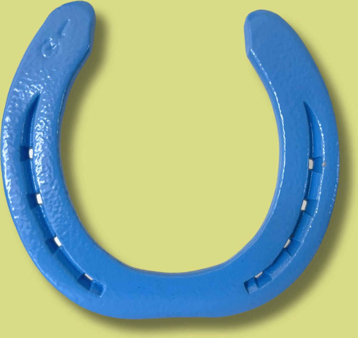 Hoefijzergeschenk.nl - Blauw Hoefijzer - Geluksbrenger - Blauw - Kraamcadeau - IJzer - 15 x 15 cm