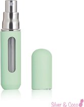 SilverAndCoco® - Parfum Verstuiver Navulbaar Fles | Klein Mini Hervulbaar Spray Flesje - 5ml / Pastel Groen