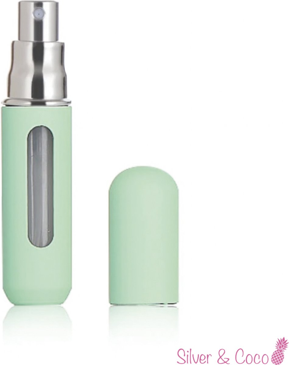 Goedkoopste SilverAndCoco® - Parfum Verstuiver Navulbaar Fles | Klein Mini Hervulbaar Spray Flesje - 5ml / Pastel Groen