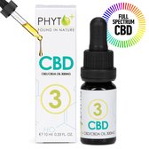 Phyto Plus® CBD Olie - Druppels 3% - Full Spectrum - 3 Procent - Cannabidiol - CBD - 300mg - Puur - Supplement - Hennepolie - Cannabis olie - Wietolie