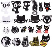 Zwart Katje Serie - 21 Piece Set -stof & strijk applicatie