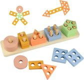 Jouets d'empilage et de tri Montessori 1 2 3 ans - Jouets d'activité et de développement en bois aux couleurs pastel - Spellen Montessori pour les tout-petits à partir de 1 an