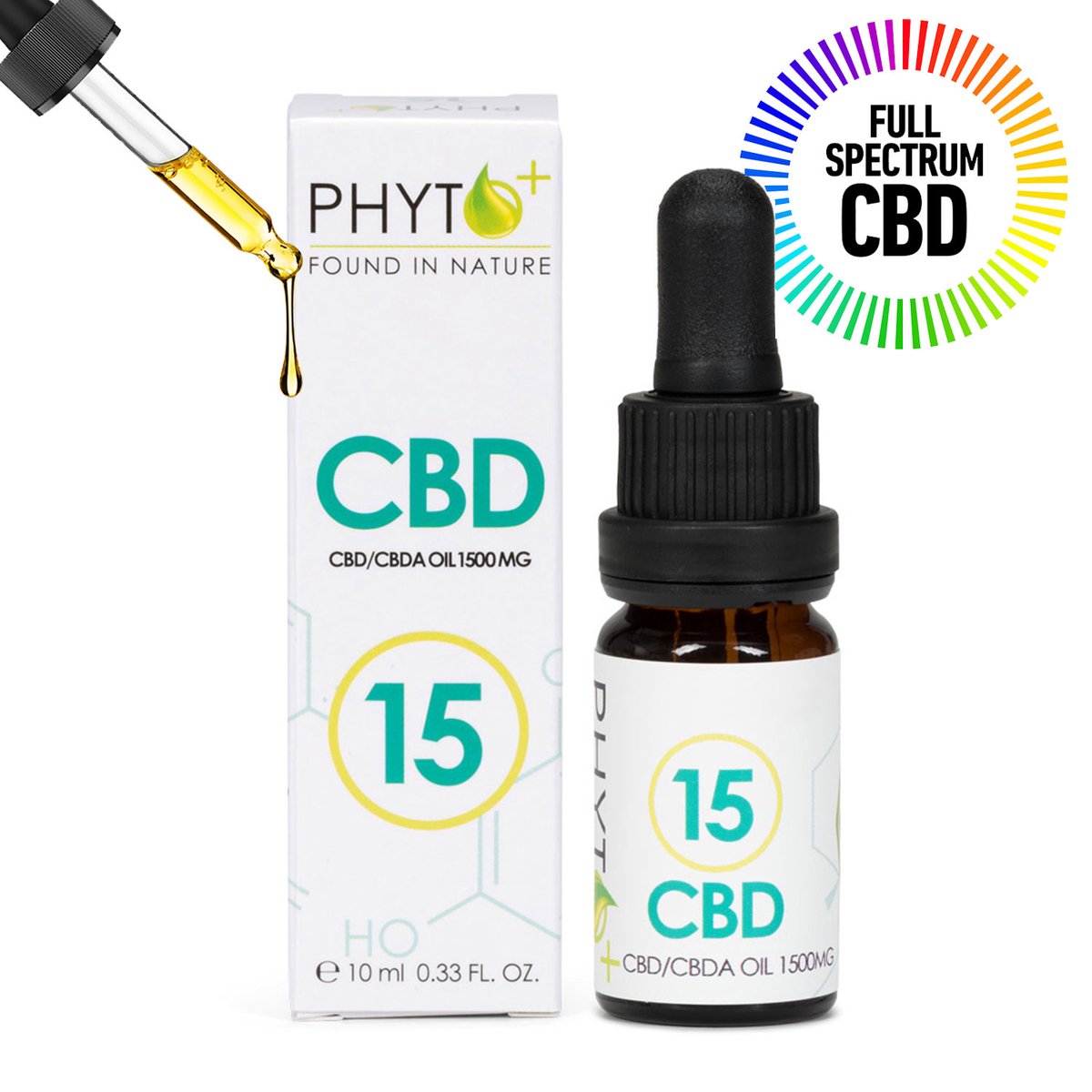 Goedkoopste Phyto Plus® CBD Olie - Druppels 15 - Extra Sterk - Full Spectrum - 15 Procent - Cannabidiol - CBD - 1500mg - Puur - Supplement - Hennepolie - Cannabis olie - Wietolie
