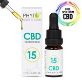 Phyto Plus® CBD Olie - Druppels 15% - Extra Sterk - Full Spectrum - 15 Procent - Cannabidiol - CBD - 1500mg - Supplement - Hennepolie - Cannabis olie - Wietolie