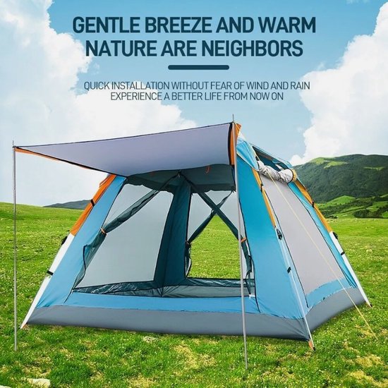 Automatische Pop-up Campingtent voor 2-3 Personen - Waterdicht en Winddicht - Inclusief Grote Draagtas - Ideaal voor Gezinscamping en Buitenactiviteiten