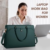 Handtas voor dames, shopper, grote laptoptas voor dames, 15,6 inch, PU-leer, waterdicht, werktas, schoudertas voor business, werk, kantoor, school