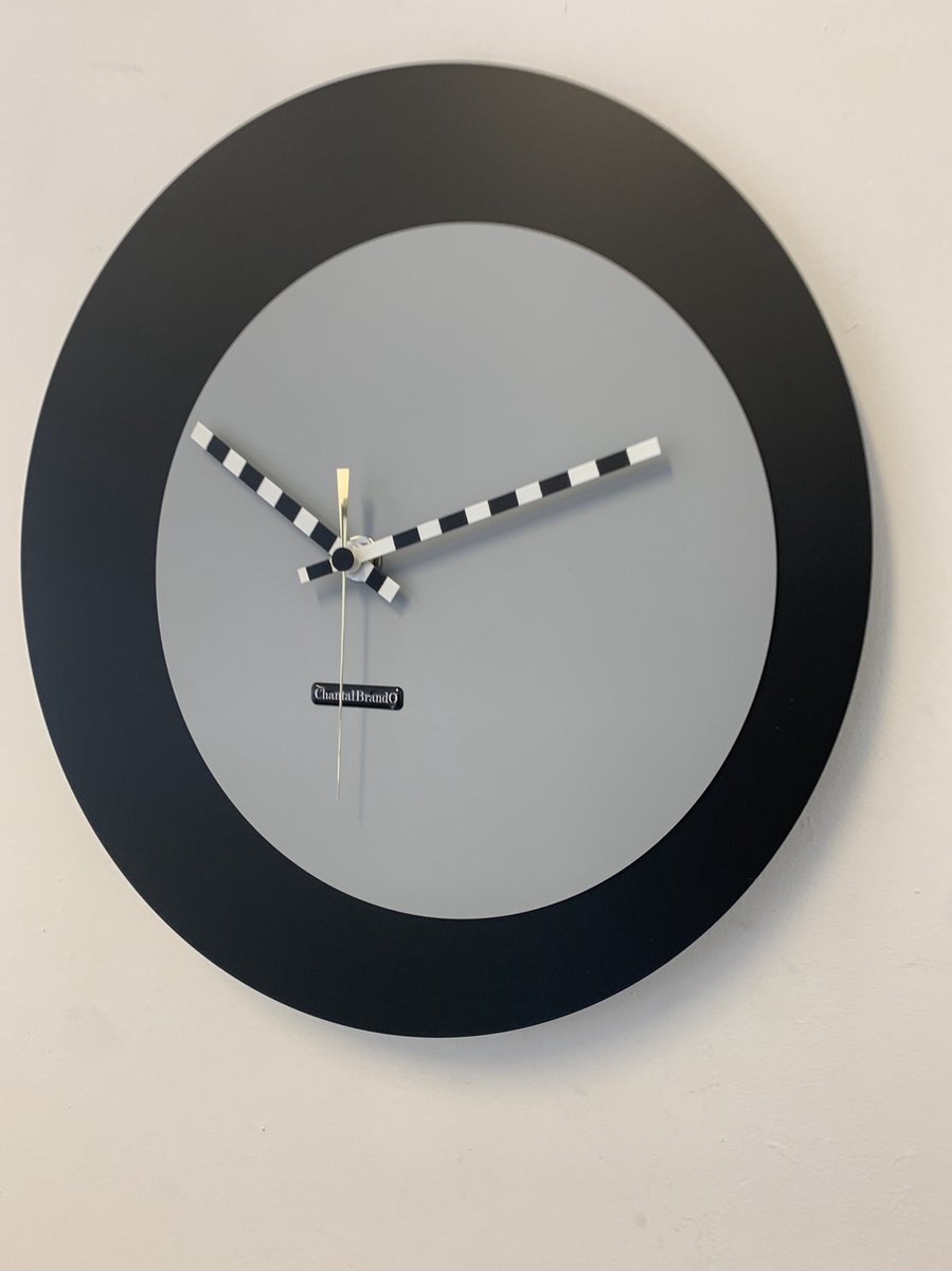 ChantalBrandO wandklok ECLIPS Zwart & Grijs Modern Design