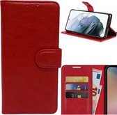 Samsung Galaxy S24 Ultra Rood - Portemonnee Wallet Case Pasjeshouder - boek Telefoonhoesje Kunstleer - Book case