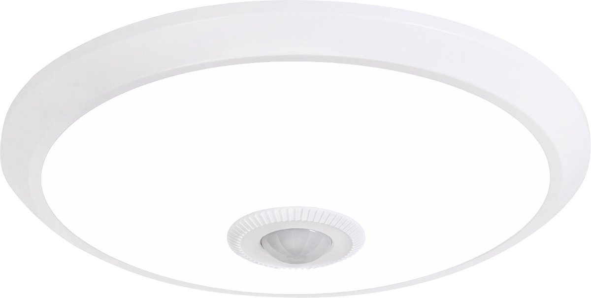 CRAMER - LED Plafondlamp met Bewegingssensor + Dag en Nacht Sensor - 20W - Aanpasbare Kleur CCT - 360° Zichthoek - Opbouw/Inbouw - Rond - Wit