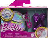 Barbie Kleding Outfit Poppen Accessoires Paarse Badpak met Grote tas, Zonnebril, cap, handtas en slippers