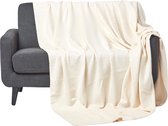 Homescapes - Couverture gaufrée - couverture en coton - naturel - 230x230 cm