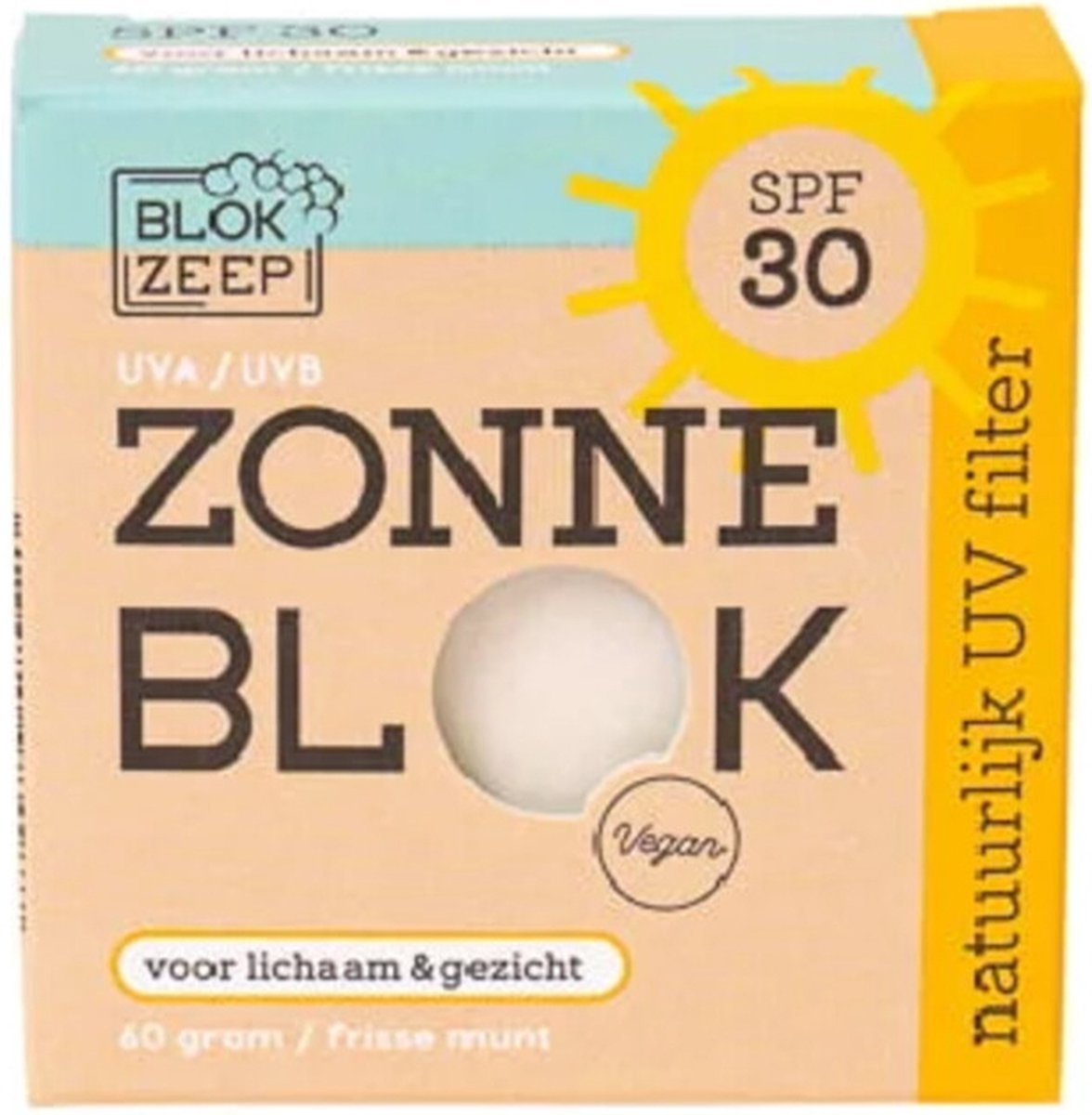 Goedkoopste Blokzeep Zonneblok SPF30 60 Gram