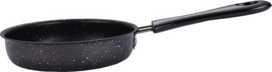 2 stuks mini koekenpan, 4,7 inch 12 cm hittebestendige anti-aanbakpan, ijzeren coating ronde koekenpan, kookpan met handvat, voor het bakken van ei, omelet, blini, spek, hamplakjes, biefstuk (zwart