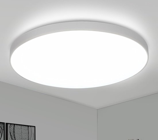 Goeco Plafondlamp - 23cm - Klein - 18W - LED - Rond Badkamerlamp - 2025LM - IP44 Waterdicht - Koud Wit Licht - 6500K