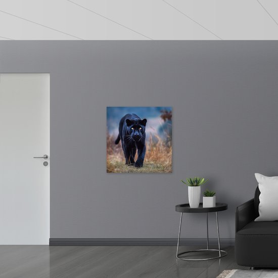 Muursticker - Panter -Zwart - Dier - Wid - 80x80 cm Foto op Muursticker