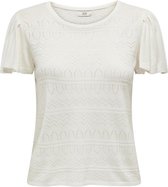 Jacqueline de Yong T-shirt Jdysolis Daisy S/s Pullover Knt 15320824 Cloud Dancer Dames Maat - XXL