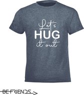 Be Friends T-Shirt - Let's hug it out - Kinderen - Denim - Maat 2 jaar