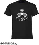 Be Friends T-Shirt - Be Funky - Kinderen - Zwart - Maat 6 jaar