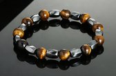 Style King - Bracelets de perles avec Oeil de Tigre et Hématite - 18cm