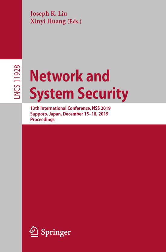 Lecture Notes in Computer Science11928- Network and System S ... - cover