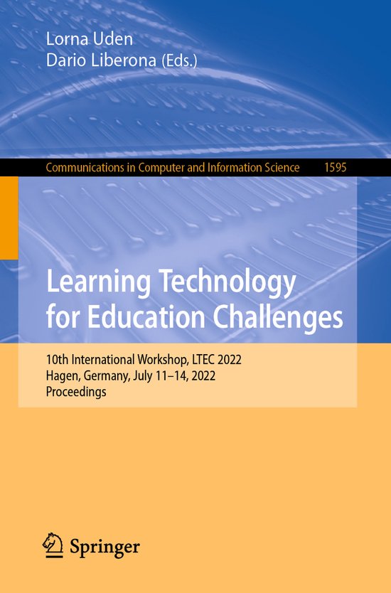 Communications in Computer and Information Science1595- Lear ... - cover