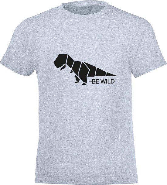 Be Friends T-Shirt - Be wild dino - Kinderen - Licht blauw - Maat 1-2 jaar