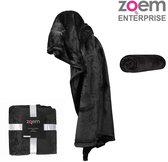 Zoem - Fleecedeken - fleece plaid - 150 x 200 - super zacht - 280 gsm - Zwart