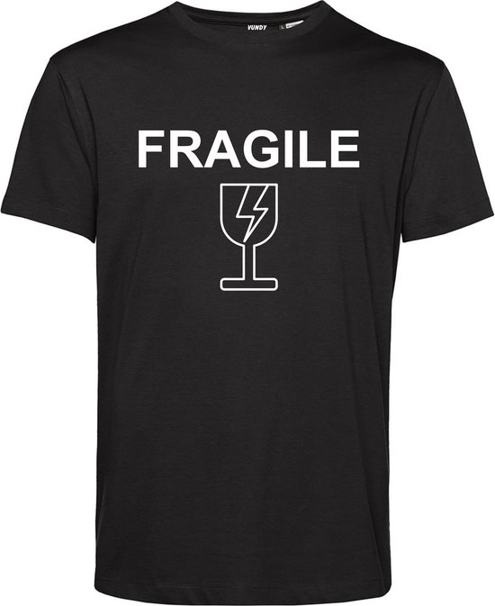 T-shirt FRAGILE | Santé mentale | Sensible | Noir | taille XL