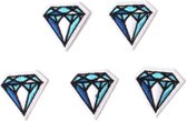 Diamant Strijk embleem - 5 Stuks - Diamanten - Strijk Patch - Stof en strijk applicatie - Strijkembleem - Patches - Patchwork - Set van 5 - Patches voor op kleding - Leuk Cadeau