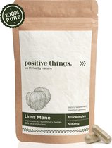 positive things. Lions Mane Capsules 500mg - 100% Puur Biologisch extract maximale potentie