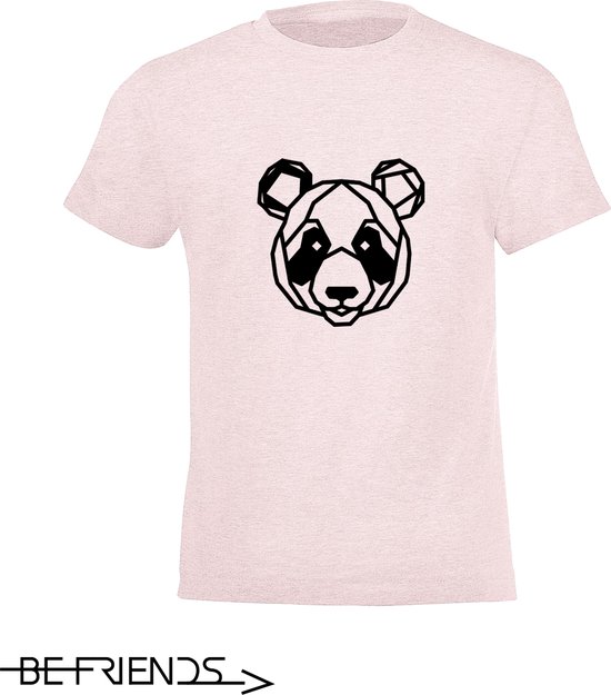 Be Friends T-Shirt - Panda - Kinderen - Roos - Maat 8 jaar