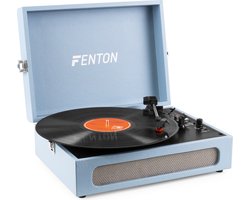 Retro Platenspeler Bluetooth in & out - Fenton RP118 - Model 2025 - Geschikt voor alle platen - Ingebouwde speakers - Blauw