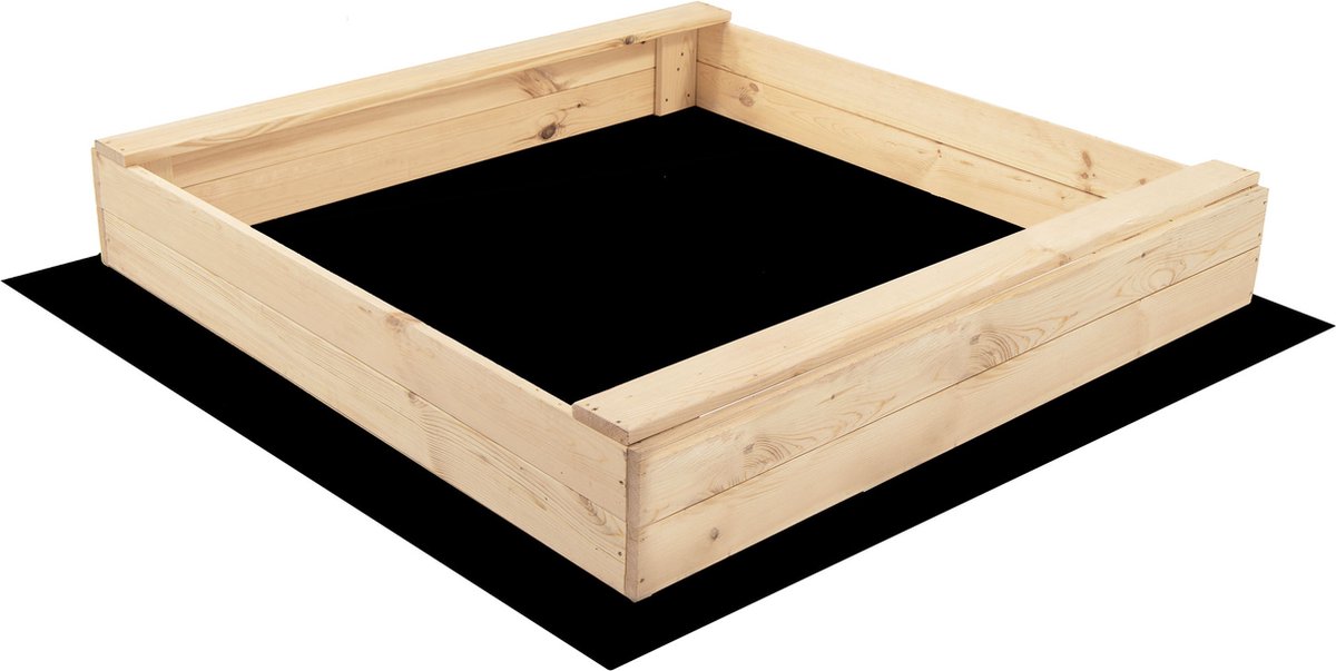 Springos Zandbak - Met Bank - Inclusief Gronddoek - 120 x 120 CM