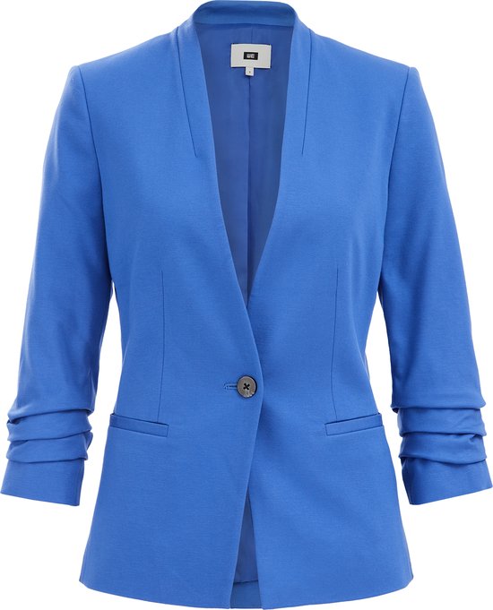 WE Fashion Dames getailleerde jersey blazer met rimpeleffect