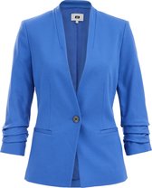 WE Fashion Dames getailleerde jersey blazer met rimpeleffect