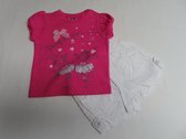 Ensemble - Meisjes- Tshirt in roze en witte short - 6 maand 68