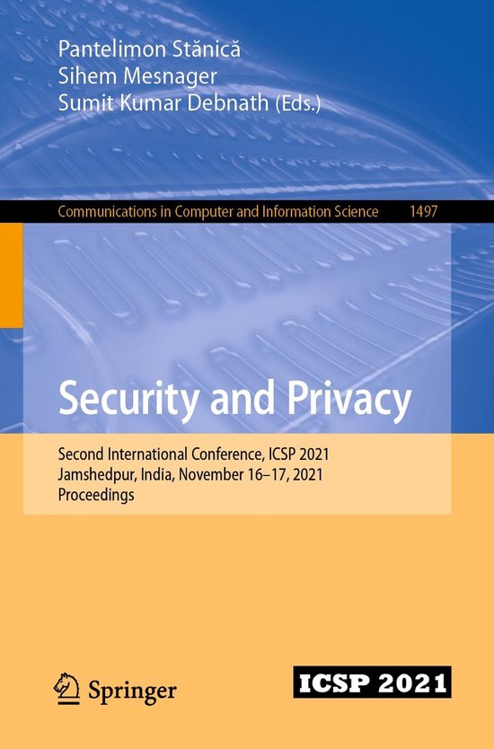 Springer Nature Proceedings Computer Science - Security and  ... - cover