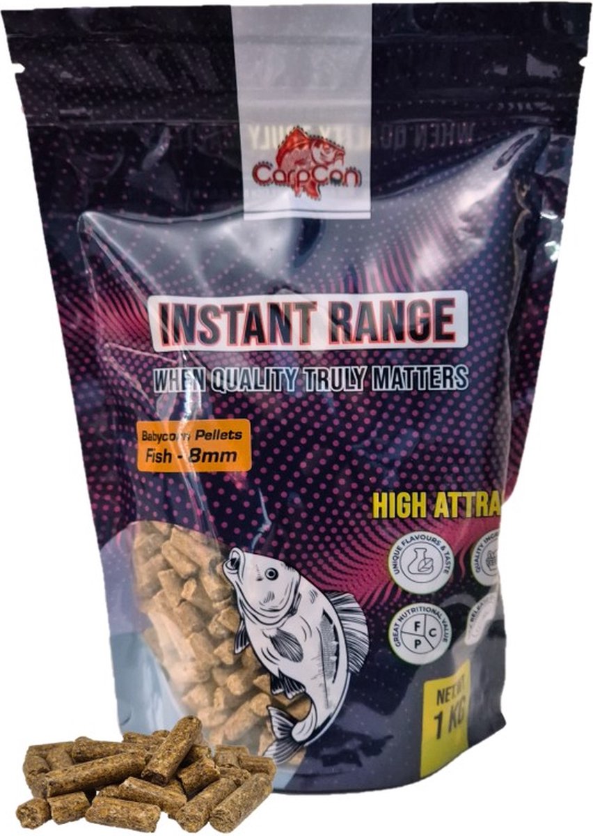 Babycorn Pellets 'Fish' 8mm - 1kg - Karper/Witvis Pellets - Lokvoer/Aas voor Vissen