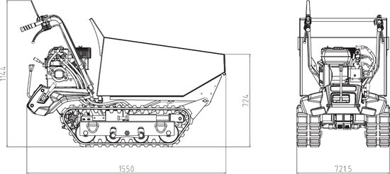 Mini rupsdumper kipbak 500kg 9pk 6+2R snelheden elektrische start Torros MRD500H6E van Torros — afbeelding 4