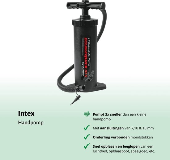 Intex Luchtbed - 1-Persoons - 76 x 191 x 25 cm - Groen - Hoeslaken - Pomp en Reparatieset van Intex — afbeelding 2