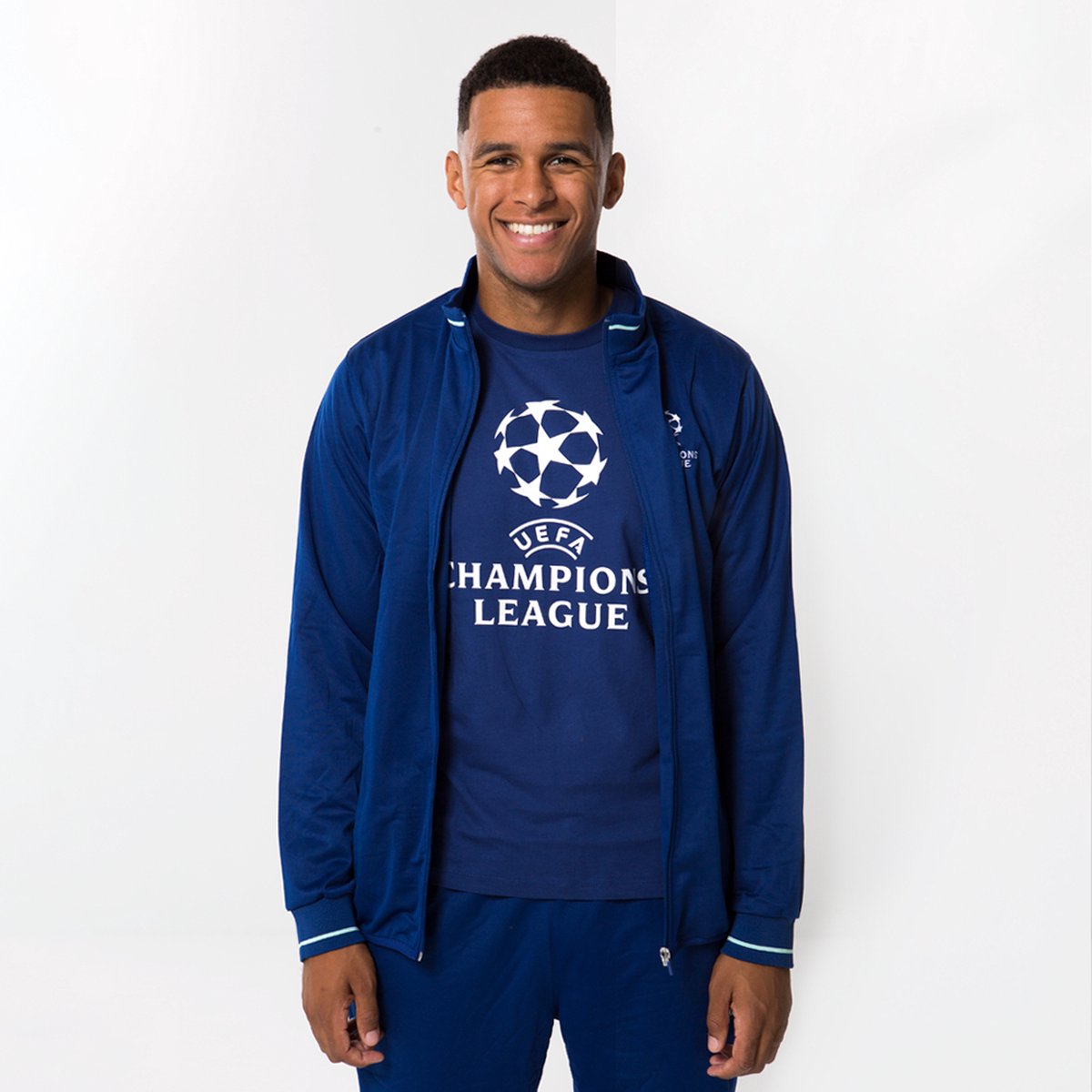 Champions League logo t-shirt senior - blauw - Maat S - maat S