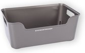 Praktische Opbergmand voor Thuisgebruik – Grijs - Plastic Opbergboxen (17.5x27x11 cm)| 1 Liter Capaciteit met Handgreepen