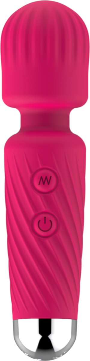 Goedkoopste Cupitoys® Wand vibrator met reliëf - 12,5cm - Roze - 16 standen - Vibrators voor vrouwen en mannen - Sex toys voor vrouwen en mannen