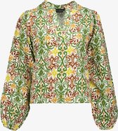 TwoDay dames mousseline blouse groen met print - Maat S